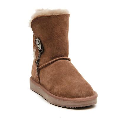 China 2020 Wholesale Anti-odor Winter Sheep Fur Warm Genuine Leather Waterproof Women Snow Boots for sale