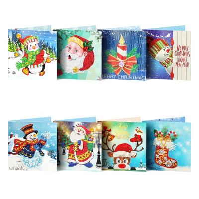 China Gift Traditional Christmas DIY Diamond Craft Painting Kit, DIY 5D Digital Round Drill Diamond Art Mosaic Christmas Card Christmas Card Kit for sale