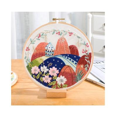 China Wholesale Oval Wooden Round Bamboo Yarn Needle Frame China Embroidery Handmade Cross Stitch for sale