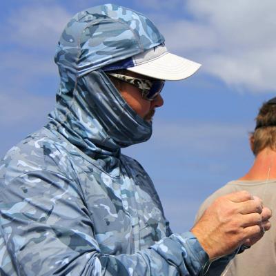 China Anti-UV Long Sleeve Performance Shirt Sun Hooded Fishing Protection UPF 50+ With Built In Sun Attached Camouflage Hoodie for sale