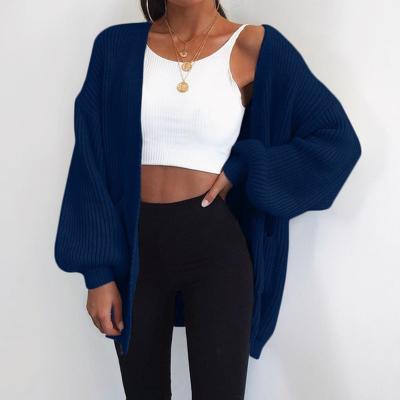 China New Style Anti-wrinkle 2021 Design Casual Ladies Autumn Winter Sheer Long Cardigan T-shirts Women Tops for sale