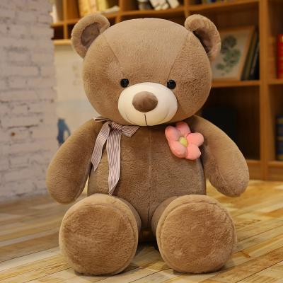 China Eco-Friendly Plush Material Plush Toys Dark Brown Teddy Bear Giant With Embroidery for sale