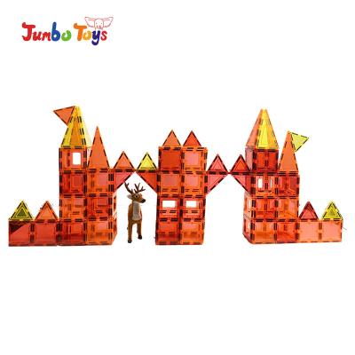 China Hot Selling Safety MAGTRACK Amazon Educational Magnetic Tiles Building Block Plastic Construction Toys For Children for sale