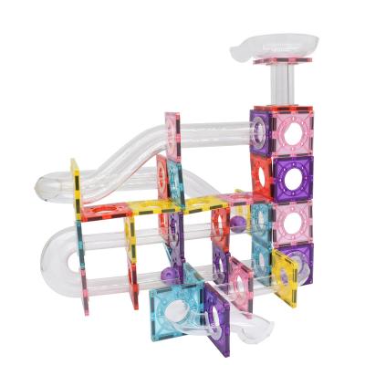 China Safety ABS Magnetic Building Tiles Blocks DIY Marble Run Set for sale