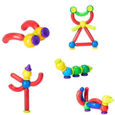 China 66PCS Magnetic Safety Sticks And Ball Assembly Building Block Educational Stacking Toys Set for sale