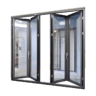 China waterproof & Healthy Insulation& WANJIA energy saving safe glass aluminum bi folding bifold door for sale