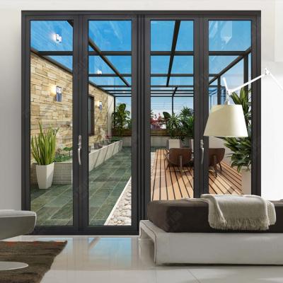 China waterproof & Healthy Insulation& energy saving luxury aluminum tempered glass double folding home bifold / bi folding doors for sale