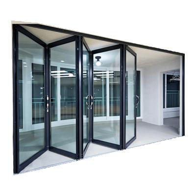 China waterproof & Healthy Insulation& Energy Saving Custom Aluminum Double Bifold Doors Aluminum Folding Door Balcony Glass for sale