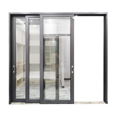 China waterproof & Healthy Insulation& WANJIA energy saving aluminum frameless interior silent automatic sliding door aluminum sliding door for sale