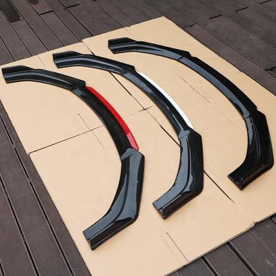 China ABS Car Accessories 4pcs Front Bumper Spoiler Lip With Red Part For Universal Car for sale