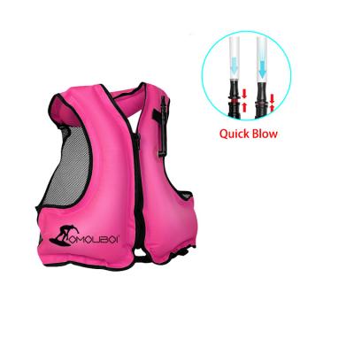 China OMOUBOI Big Selling Manual Colorful Brand Patented Blowing Inflatable Floatable Swimming Life Vest With Factory Price Directly for sale