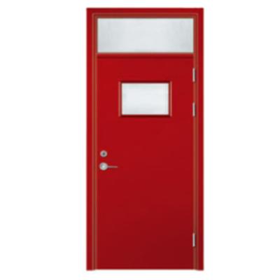 China Modern Commercial Interior Fire Rated Steel Door 2 Hour Fire Resistant Safe Door With Vision Panel for sale