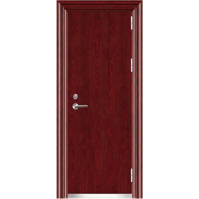 China Hot Sale Modern Fire Proof Steel Coated Interior Metal Entrance Single Double Door With Closer for sale