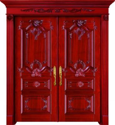 China Traditional Custom Front Entry Porcelain Wood Door Design Solid Wood Doors for sale