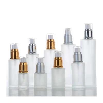 China Cheap Wholesale Cosmetics Cosmetics Packaging Sprayer 40ml Sliver Bottle Glass Mate Frosted Spray Glass Bottle for sale