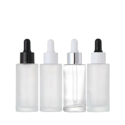 China 20ml 30ml 40ml 50ml 60ml 80ml 100ml Cosmetic Thick Cylinder Frosted Luxury Glass Serum Essential Oil Dropper Bottle for sale