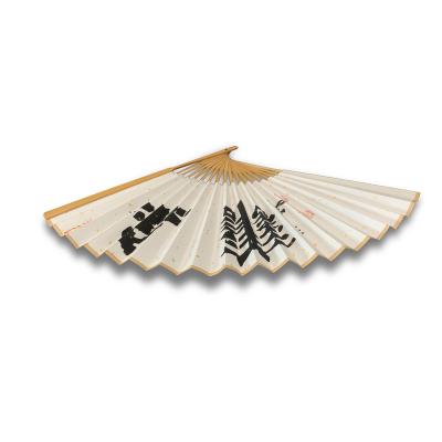 China China Ebony Folding Fan Calligraphy Custom Gift Paper Bamboo Weaving Portable Hand Painted Fan for sale