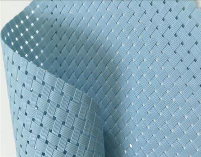 China light blue color Textilene® Solar Screens & Sun Screen Fabric 8*8 woven mesh fabric for sale