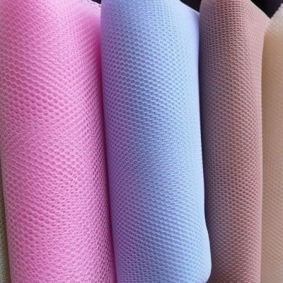 China 50D terylene 30A White pink blue color hexagonal mesh cloth mosquito netting fabric for sale