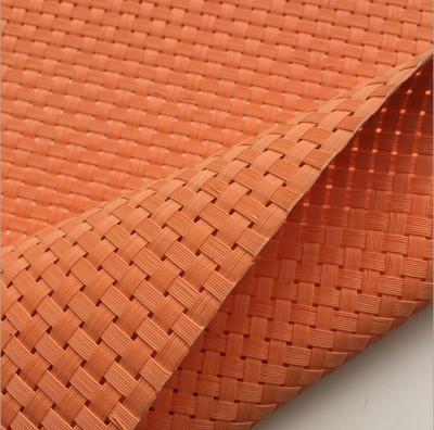 China Textilene® Outdoor Furniture Weave Mesh Uv Fabric 8x8 Wires Woven Orange Color for sale