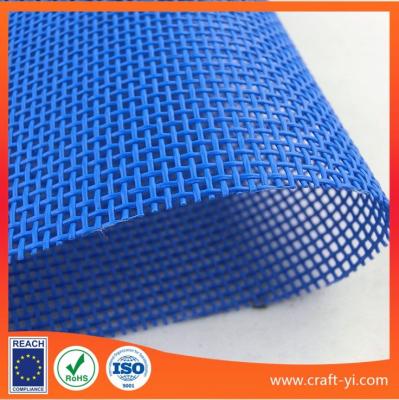 China Blue color Textilene is PVC Coated Polyester Mesh fabric for use in outdoor Venues for sale