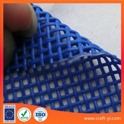 China textilene waterproof mesh fabric in blue color 1X1 wire woven style for sale