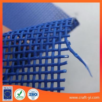 China textilene fabric in blue color 1 X 1 wire woven style solar screen for sale