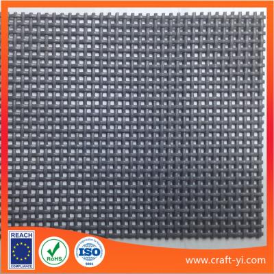 China Gray color 1 X 1 wire weave PVC coated mesh fabric Textilene mesh fabrics for sale