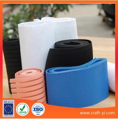 China Knitted elastic band webbing tape for clothes with elastic tape width custom-made nylon polyester thread for sale