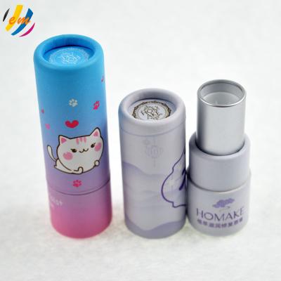 China Fancy CMYK Color 85mm Height Kraft Paper Lip Balm Tubes for sale