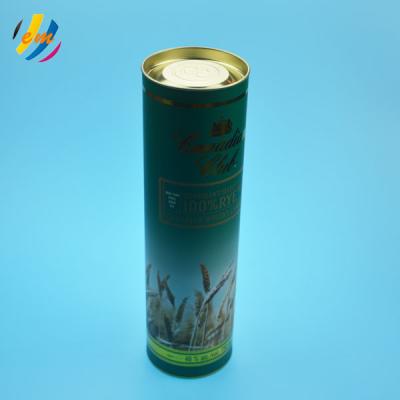 China Airtight Whisky Cardboard Canister Packaging With Metal Plug for sale