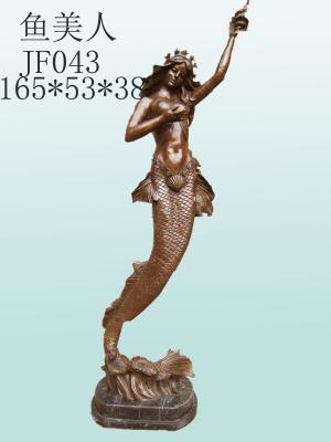 China Antique bronze mermaid sculpture, erotic woman brass statue, figure sculpture for decor for sale