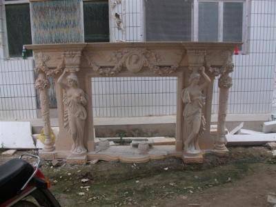 China white marble fireplace with lady for sale