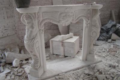 China Golden Bay Mantel Sculpture Marble stone Fireplace for sale