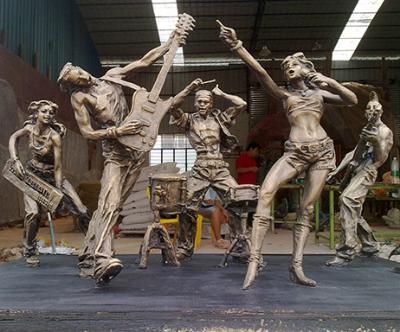 China city square band sculpture，bronze band sculpture for sale