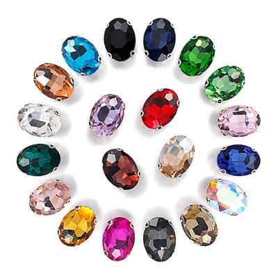 China Wholesale Oval Glass Rhinestones Wedding Dress Rhinestones Flatback DIY Rhinestones Shoe Egg Shaped Accessories for sale