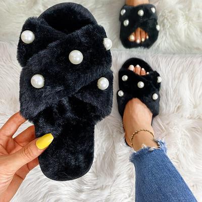 China 2021 fashion trend new arrival ladies jewelry women heel beach mules cheap fur sandals for women for sale