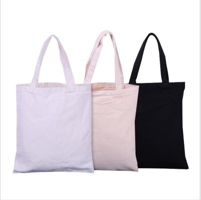 China Eco-friendly Black Handle Canvas Bag Custom Print Promotional 100% Cotton Canvas Tote Bag for sale