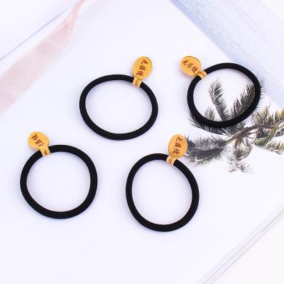 China Women Kids Smart Casual Hot Selling Black Seamless Scrunchies 0.6 Cm Elastic Hair Ties Elastic Hair Bands for sale