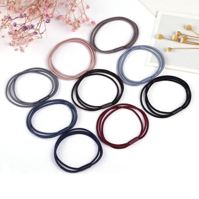 China Wholesale Cheap Smart Casual Hair Accessories 0.2cm Three-in-one One Elastic Hair Ties Base Hair Band for sale