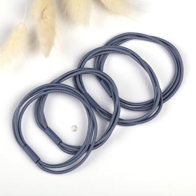 China Smart Casual Colorful Basic Hair Accessories Children Kids 0.2 Cm Three-in-One Elastic Hair Ties For Women for sale