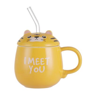 China Cute Contemporary Cartoon Mug Office Home Ceramic Coffee Mug for sale