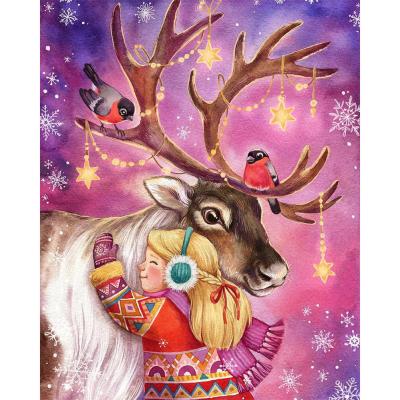 China Full American Style 5D Diamond Painting Kit Christmas Deer Rhinestone Embroidery Rhinestone DIY Diamond Art Digital Painting Wall Craft Decoration for sale