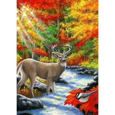 China American style adult handmade wall decoration gift kids style landscape diy diamond painting creek 5d diamond painting for sale