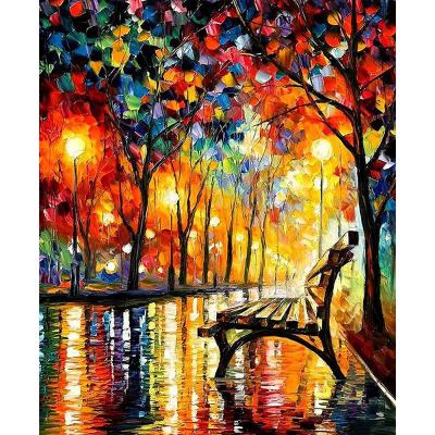 China DIY CLASSIC adult children's handwork by number 5d diamond painting painted street night view diamond painting for sale