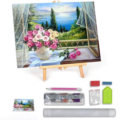 China New Handmade Classical/Postmodern Custom Dimond Kits Flower Painting 5D Diamond Painting Living Room for sale