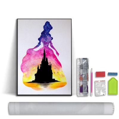 China American Style Full Diamond Diamond Painting Crystal Art Kit Adult Children's Home Wall Decoration 5D Diamond Painting Kit Castle Princess DIY for sale