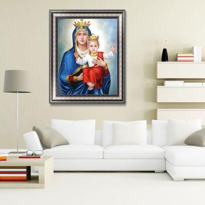 China New Classic/Postmodern Virgin Mary Jesus 5D Diamond Painting Child Religious Art Diamond Dots Painting for sale