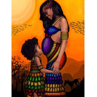 China New Customization 5d Diy Classic/Postmodern Embroidery Diamond Painting African Women for Home Decor for sale