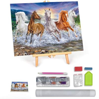 China New Classic/Postmodern Art Diamante Canvas 5D Abstract Diamond Embroidery Horses High Quality Painting Painting Kits for sale